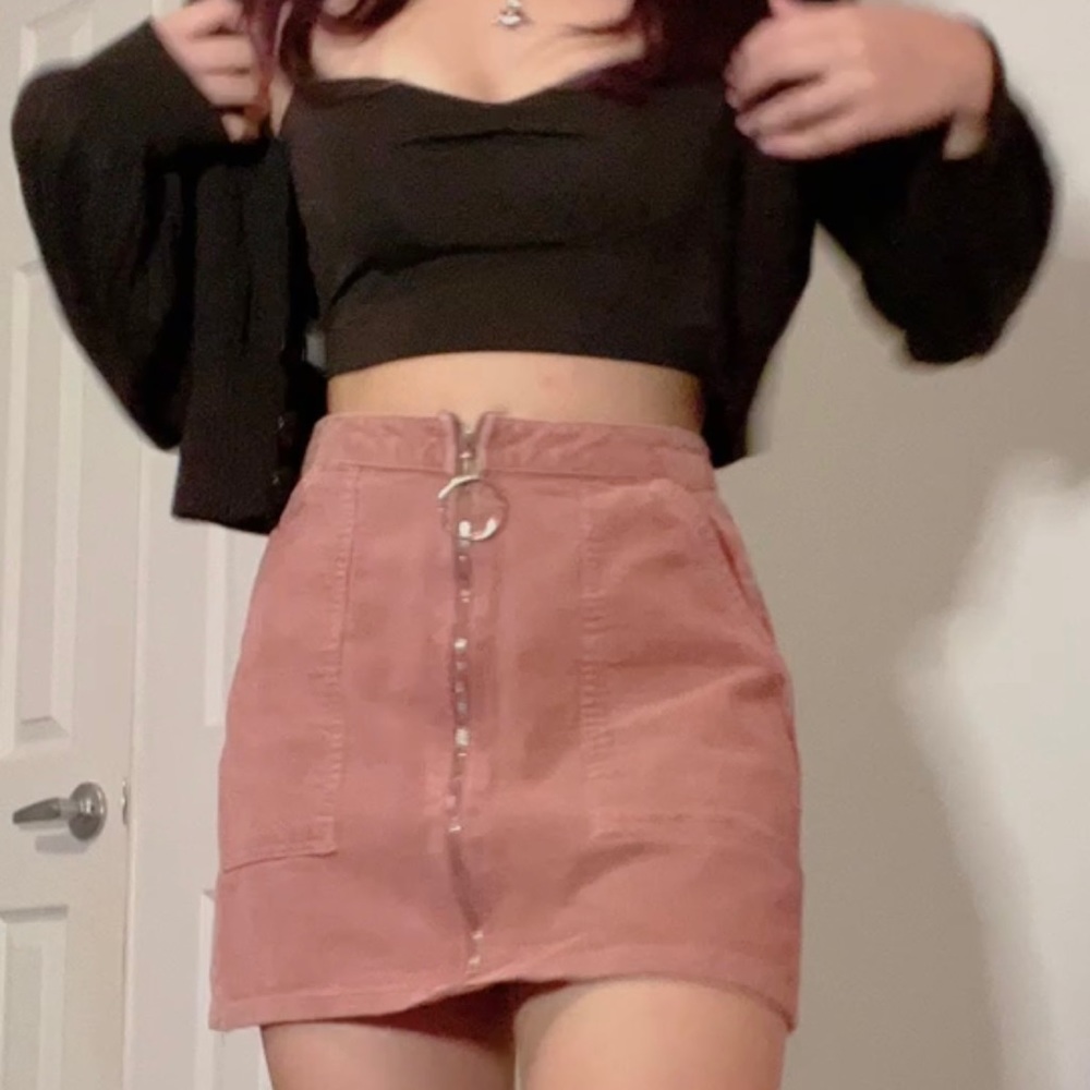 Forever21 bodycon corduroy zip-up mini skirt